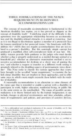THREE FORMULATIONS OF THE NEXUS REQUIREMENT IN REASONABLE ACCOMMODATIONS LAW