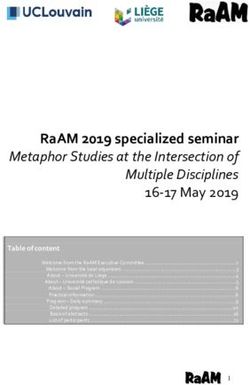 RAAM 2019 SPECIALIZED SEMINAR METAPHOR STUDIES AT THE INTERSECTION OF MULTIPLE DISCIPLINES 16-17 MAY 2019