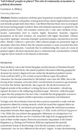 LEFT BEHIND' PEOPLE OR PLACES? THE ROLE OF COMMUNITY ECONOMIES IN POLITICAL DISCONTENT LAWRENCE A. MCKAY - THE POLITICAL STUDIES ...