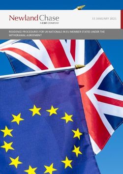 15 JANUARY 2021 RESIDENCE PROCEDURES FOR UK NATIONALS IN EU MEMBER STATES UNDER THE WITHDRAWAL AGREEMENT TO ANHEUSER-BUSCH - Newland Chase