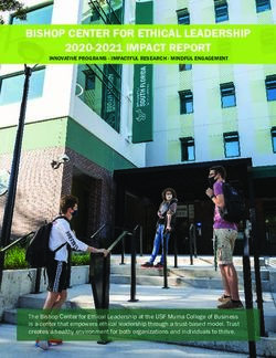 BISHOP CENTER FOR ETHICAL LEADERSHIP 2020-2021 IMPACT REPORT