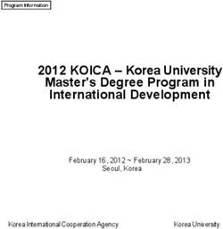 2012 KOICA - Korea University Master's Degree Program in International Development - February 16, 2012 February 28, 2013 Seoul, Korea ...