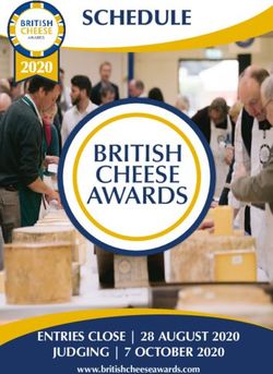 BRITISH CHEESE AWARDS - SCHEDULE - ENTRIES CLOSE | 28 AUGUST 2020