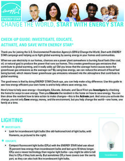 CHANGE THE WORLD, START WITH ENERGY STAR