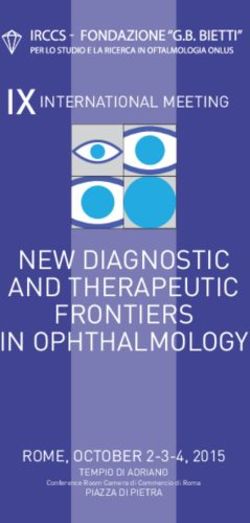 IX NEW DIAGNOSTIC AND THERAPEUTIC FRONTIERS IN OPHTHALMOLOGY - INTERNATIONAL MEETING