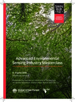 Advanced Environmental Sensing Industry Masterclass 8 - 9 June 2018 Wantirna campus - Global Urban Forest