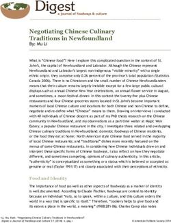 Negotiating Chinese Culinary Traditions in Newfoundland