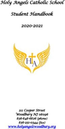 Holy Angels Catholic School Student Handbook 2020-2021 - 211 Cooper Street Woodbury NJ 08096 856-848-6826 (phone) www.holyangelswoodbury.org
