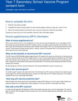 Year 7 Secondary School Vaccine Program consent form