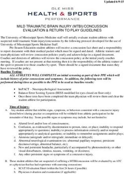MILD TRAUMATIC BRAIN INJURY (MTBI)/CONCUSSION EVALUATION & RETURN TO PLAY GUIDELINES