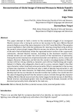 Reconstruction of Clich&eacute; Image of Oriental Woman in Mohsin Hamid's Exit West