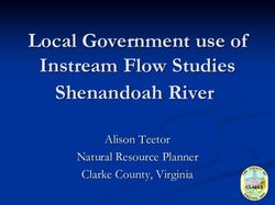 Local Government use of Instream Flow Studies Shenandoah River - Alison Teetor Natural Resource Planner Clarke County, Virginia