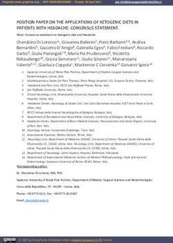 POSITION PAPER ON THE APPLICATIONS OF KETOGENIC DIETS IN PATIENTS WITH HEADACHE: CONSENSUS STATEMENT - Preprints.org