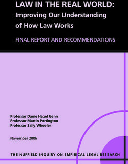 LAW IN THE REAL WORLD: Improving Our Understanding of How Law Works
