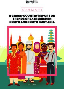 A CROSS-COUNTRY REPORT ON TRENDS OF EXTREMISM IN SOUTH AND SOUTH-EAST ASIA - INFID-2018
