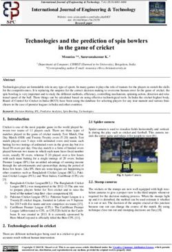Technologies and the prediction of spin bowlers in the game of cricket - The Format of the IJOPCM, first submission