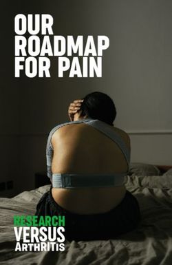 Our rOadmap fOr pain - research - Versus Arthritis