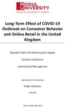 Long-Term Effect of COVID-19 Outbreak on Consumer Behavior and Online Retail in the United Kingdom - Bachelor Thesis for Obtaining the Degree ...