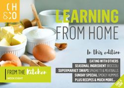 LEARNING FROM HOME FROM THE Kitchen - St. Catherine's School