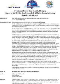14 & Under Florida Gold Coast Jr. Olympics Hosted by North Palm Beach Swim Club & Martin County Swimming July 22 - July 25, 2021