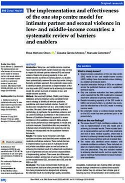 The implementation and effectiveness of the one stop centre model for intimate partner and sexual violence in low- and middle-income countries: a ...