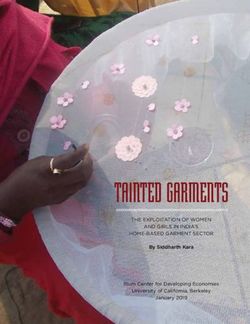 THE EXPLOITATION OF WOMEN AND GIRLS IN INDIA'S - HOME-BASED GARMENT SECTOR By Siddharth Kara