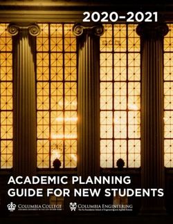 2020-2021 ACADEMIC PLANNING GUIDE FOR NEW STUDENTS