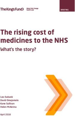 THE RISING COST OF MEDICINES TO THE NHS - WHAT'S THE STORY? - LEO EWBANK DAVID OMOJOMOLO KANE SULLIVAN HELEN MCKENNA - THE KING'S FUND