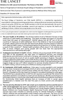 Role organisation/individual plays within the NHS? - RCPCH