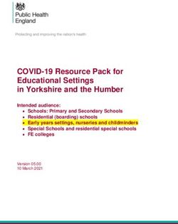 COVID-19 Resource Pack for Educational Settings in Yorkshire and the Humber - NET