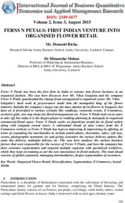 FERNS N PETALS: FIRST INDIAN VENTURE INTO ORGANISED FLOWER RETAIL - ijbemr