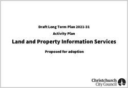 Land and Property Information Services - Draft Long Term Plan 2021-31 Activity Plan Proposed for adoption - Christchurch City ...