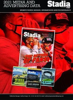 2021 MEDIA AND ADVERTISING DATA - SPORTS VENUE DESIGN, OPERATIONS AND TECHNOLOGY - Stadia magazine