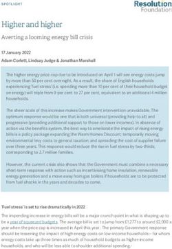 Higher and higher Averting a looming energy bill crisis - Resolution Foundation