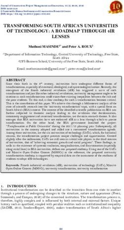 TRANSFORMING SOUTH AFRICA'S UNIVERSITIES OF TECHNOLOGY: A ROADMAP THROUGH 4IR LENSES - UFS