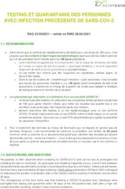 TESTING ET QUARANTAINE DES PERSONNES AVEC INFECTION PR&Eacute;C&Eacute;DENTE DE SARS-COV-2