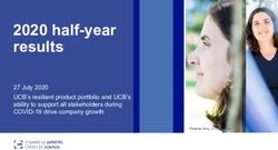 2020 half-year results - 27 July 2020 UCB's resilient product portfolio and UCB's ability to support all stakeholders during COVID-19 drive ...