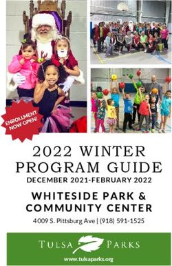 2022 WINTER PROGRAM GUIDE - WHITESIDE PARK & COMMUNITY CENTER DECEMBER 2021-FEBRUARY 2022 - City of Tulsa