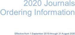 2020 Journals Ordering Information - Effective from 1 September 2019 through 31 August 2020 - SAGE Publishing