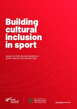 Building cultural inclusion in sport - INSIGHTS FROM MUSLIM WOMEN IN SPORT AND ACTIVE RECREATION - Sport NZ