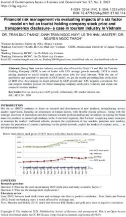 Financial risk management via evaluating impacts of a six factor model on hoi an tourist holding company stock price and transparency disclosure...
