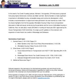 Summary: July 14, 2020 - Novogradac