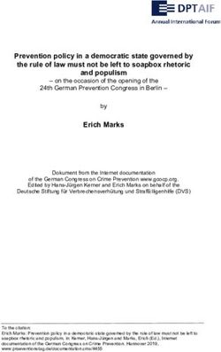 Prevention policy in a democratic state governed by the rule of law must not be left to soapbox rhetoric and populism