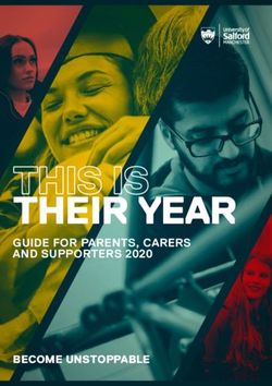 THIS IS THEIR YEAR GUIDE FOR PARENTS, CARERS AND SUPPORTERS 2020 - BECOME UNSTOPPABLE - the University ...