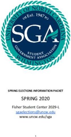 SPRING 2020 Fisher Student Center 2029-L www.uncw.edu/sga - SPRING ELECTIONS INFORMATION PACKET