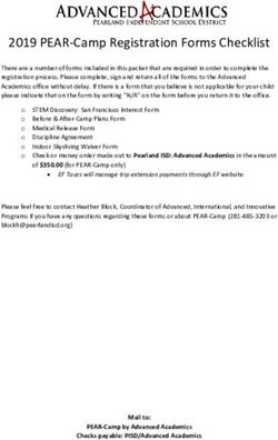 2019 PEAR-Camp Registration Forms Checklist - Pearland ISD