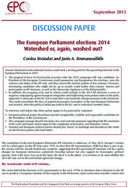DISCUSSION PAPER The European Parliament elections 2014 Watershed or, again, washed out?