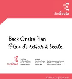 Plan de retour à l'école - Back Onsite Plan - The École