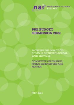 PRE BUDGET SUBMISSION 2022 - TACKLING THE IMPACT OF COVID-19 ON NEUROLOGICAL CARE SERVICES COMMITTEE ON FINANCE, PUBLIC EXPENDITURE AND REFORM ...