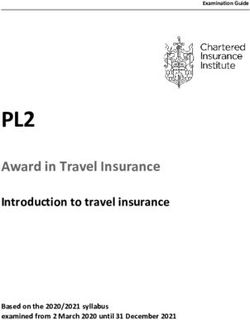 PL2 Award in Travel Insurance Introduction to travel insurance - Based on the 2020/2021 syllabus examined from 2 March 2020 until 31 December 2021 ...